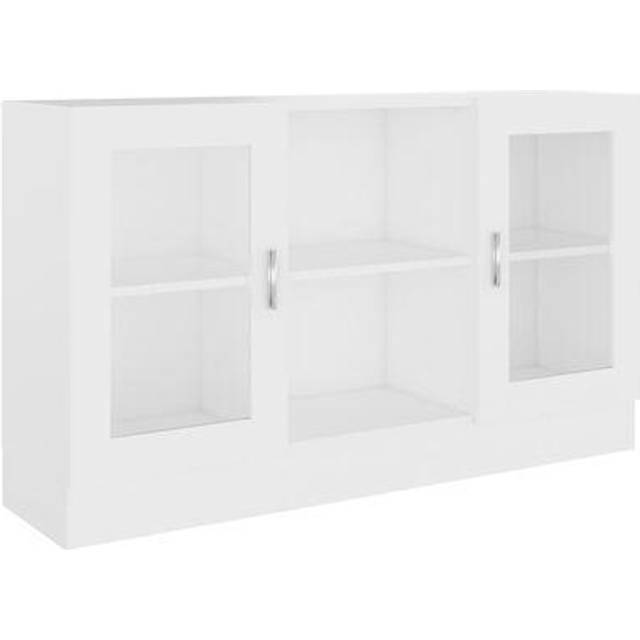 vidaXL Vitrine Cabinet White 120x30.5x70 cm Engineered Wood