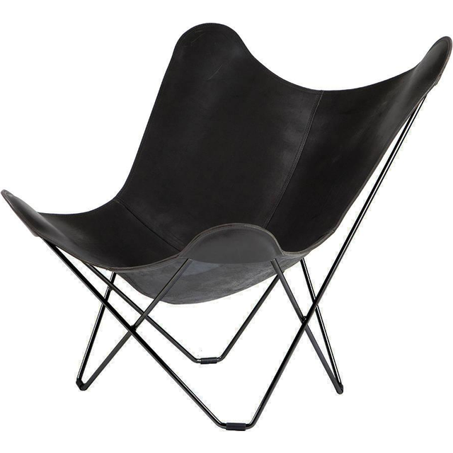 CUERO - Sunshine Mariposa Outdoor Butterfly Chair - austernfarben/Stoff Sunbrella /BxTxH 87x86x92cm/Gestell Stahl schwarz - oyster (86.0 x 87.0 x 92.0cm)