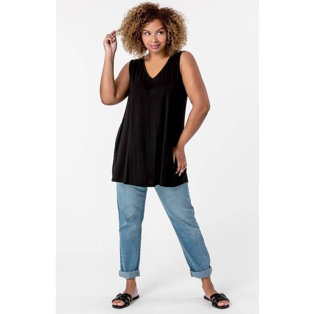 Plain v-neck vest top - ladies roman curve women