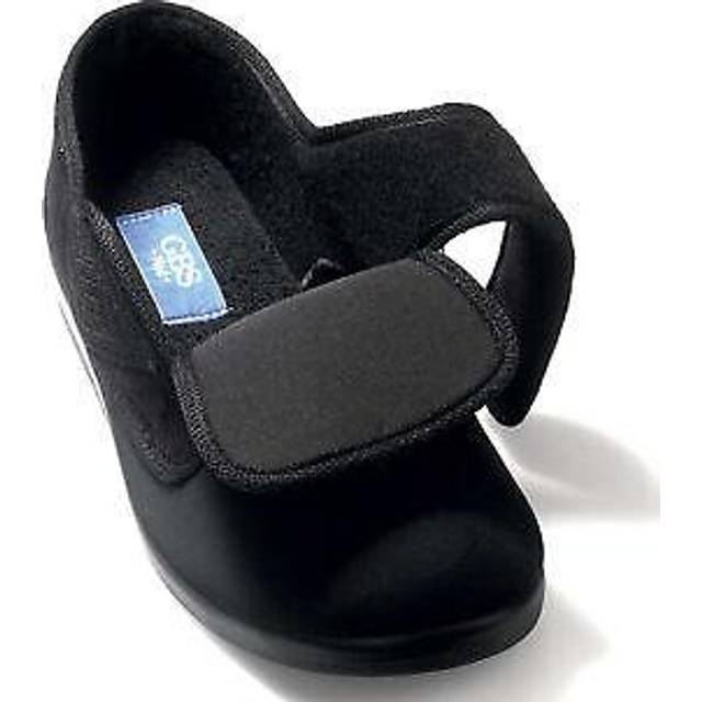 Gbs med frenchay slipper black touch fastening slipper textile