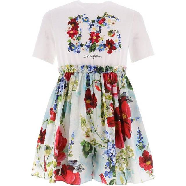 Dolce & Gabbana Girls Teen Garden Print Playsuit - Red/White - 12 year