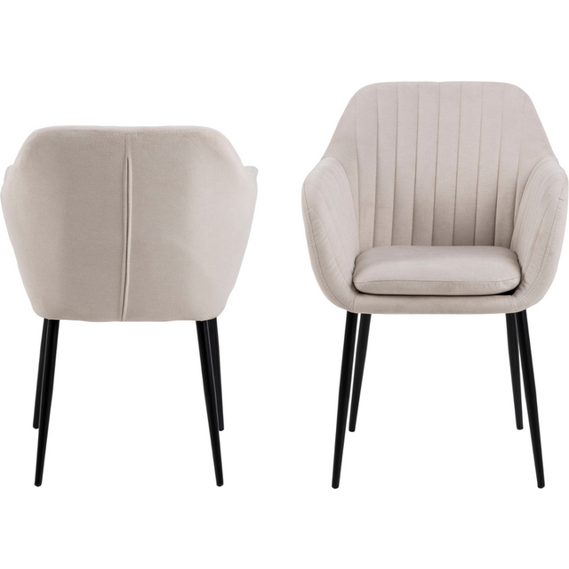 AC Design Furniture Wendy matstol, B: 57 x D: 61 x H: 83 cm, gammalrosa/svart, sammet/metall, 1 st.