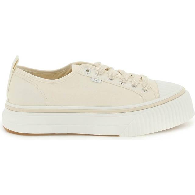 AMI Paris Beige Ami 1980 Platform Sneakers - 100 Wool Tricotine W - FR 40