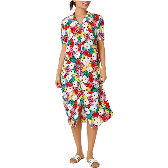 Bold floral shirt dress - ladies dusk fashion women