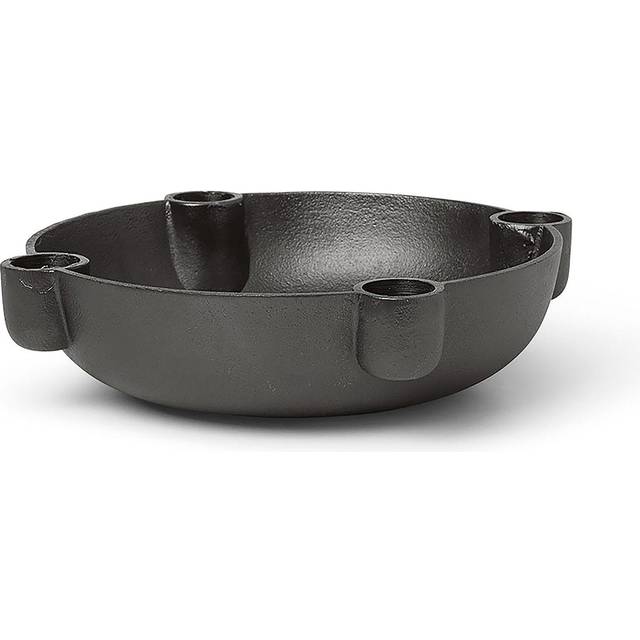 Ferm Living - Bowl Candle Holder Aluminum M - aluminium/H x Ø 5x20cm (5.0 x &#8960;20.0cm)