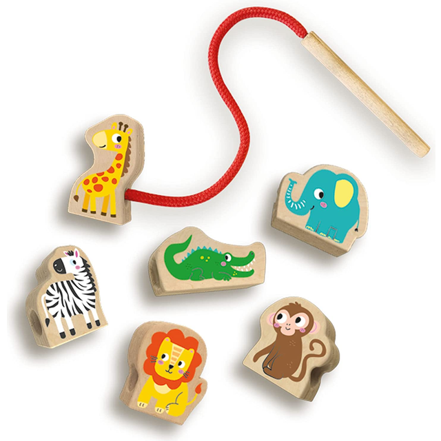 SES Creative Wooden Lacing Beads - Animals