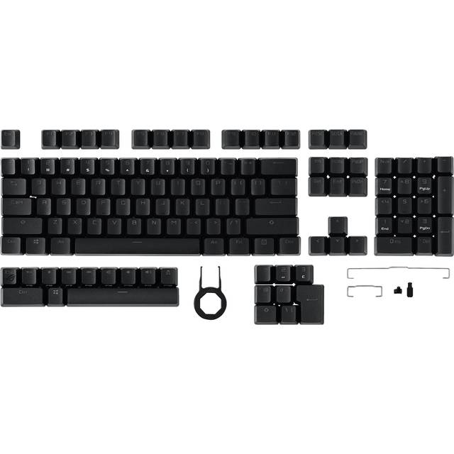ASUS ROG PBT Keycap Set, Premium, Durable PBT Material Keycaps with Shortened Stems and Mid-Height Profiles, Providing Better Click Stability and Longer Lifespan, UK Layout