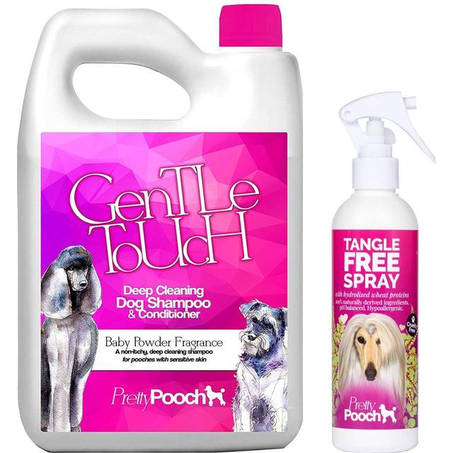 Pretty Pooch Baby Powder Dog Shampoo 2L & Dog Detangling Spray 250ml