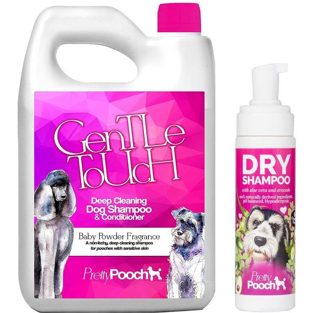 Pretty Pooch Baby Powder Dog Shampoo 2L & Dry Shampoo for Dogs 250ml