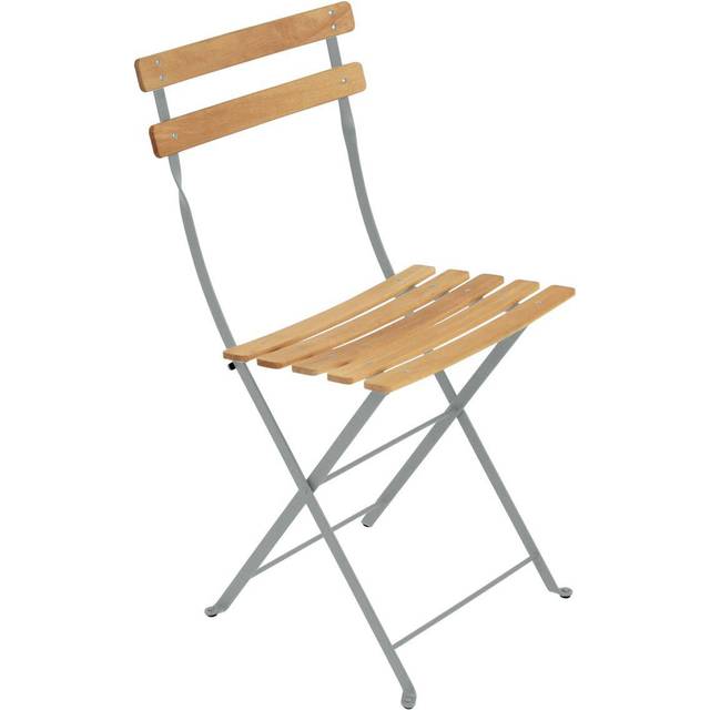 Fermob - Bistro Natural Chair - Lapilli Grey - Trädgårdsstolar - Grå - Metall/Trä