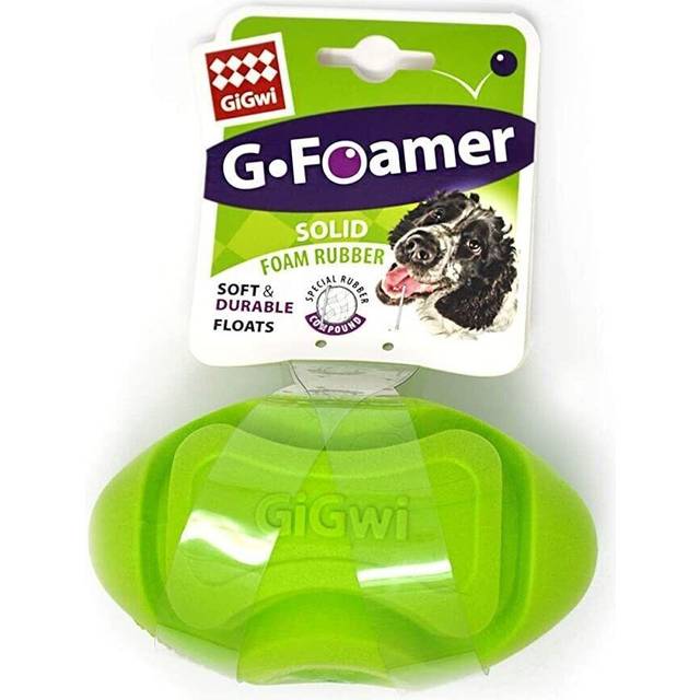 GiGwi G Foamer TPR Rubber Rugby Ball Green