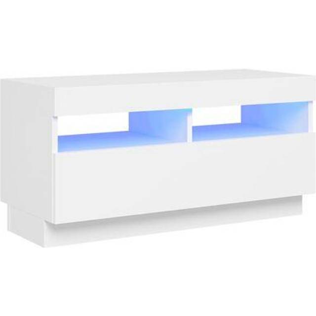 vidaXL TV Cabinet with LED Lights Smoked Oak 80x35x40 cm - Brown