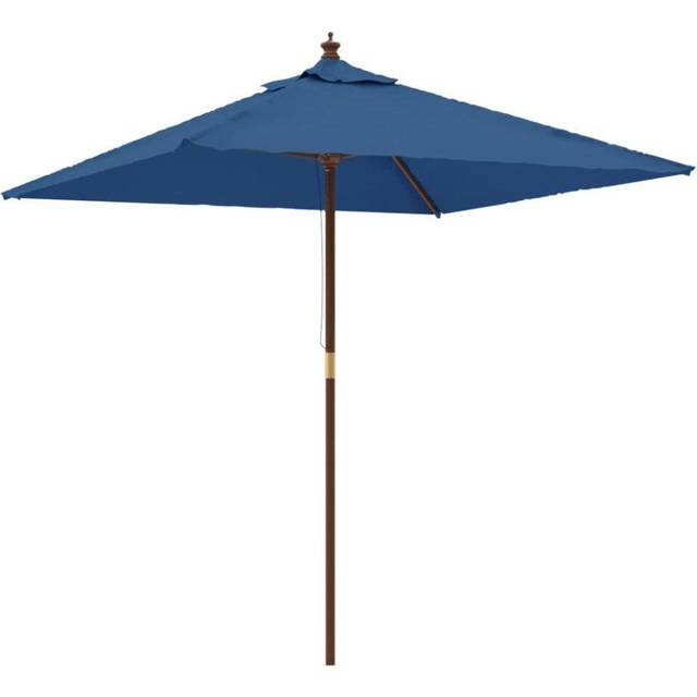 vidaXL Garden Parasol with Wooden Pole Azure Blue 198x198x231 cm