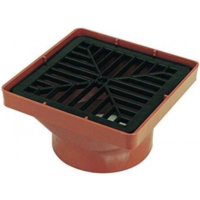 FloPlast 110mm Terracotta Square Drain Inlet Hopper - Terracotta And Black