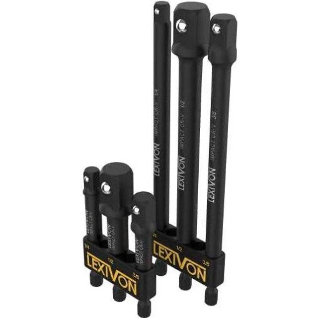 LEXIVON 6-Piece Impact grade Socket Adapter Set - 3 & 6 Extension Bit