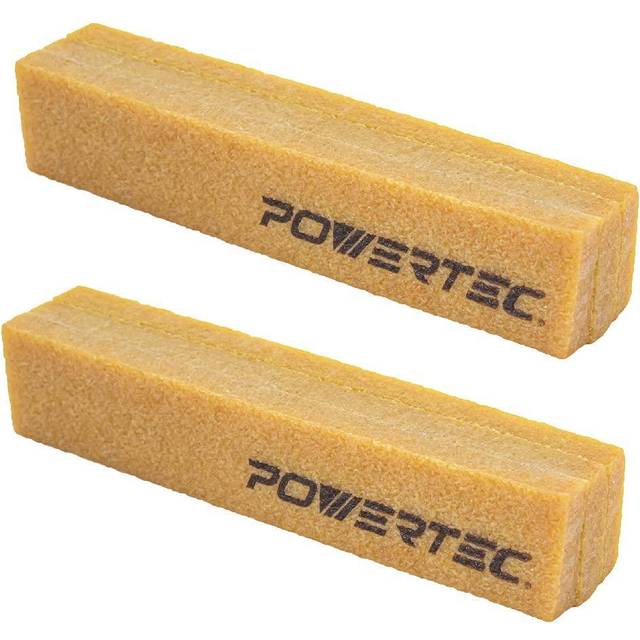 POWERTEC 71002-P2 slipande rengöringspinnbälten och skivor | Naturgummi radergummi träbearbetning butiksverktyg för perfektion, 2-pack