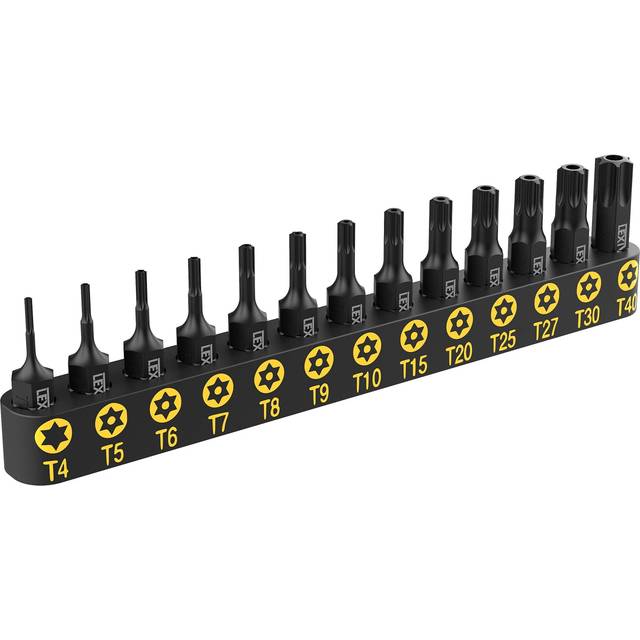 LEXIVON Tamper Proof Torx Bit Set, Premium S2 Alloy Steel | 13-Piece Security Star Bits, T4 - T40 | Precision CNC Machined (LX-301)