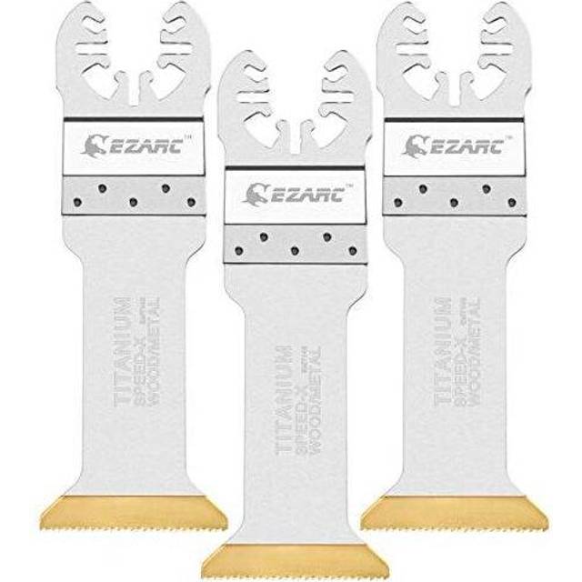EZARC Titanium Oscillating Multitool Blades Extra-Long Power Cut Saw Blades Fast Speed Cutting for Wood, Metal and Hard Material, 3-Pack