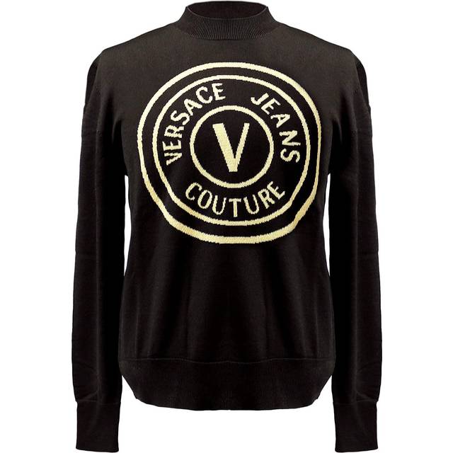 Versace Jeans Couture Black V-Emblem Sweater - EK42 BLKGLD - XXL