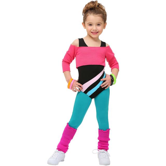 80's Workout Girl Toddler Costume - Black&#47;Green&#47;Pink (4T)