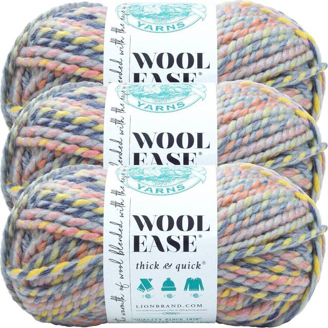 Lion Brand Yarn Wool-Ease Thick & Quick Yarn  Soft and Bulky Yarn for Knitting  Crocheting  and Crafting  3 Pack  Dreamcatcher