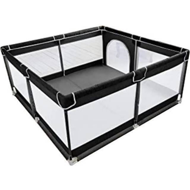 TODALE Baby Playpen 50  50  Gray Playpen for Babies and Toddlers  Safe & Sturdy  Small Baby Play Yard with Anti-Slip Base & Breathable Mesh- Indoor &