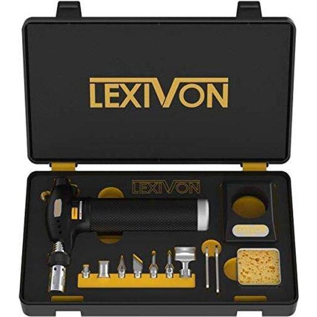 LEXIVON Butane Torch Multi-Function Kit | Premium Self-Igniting Soldering Station with Adjustable Flame | Pro Grade 125-Watt Equivalent (LX-771)
