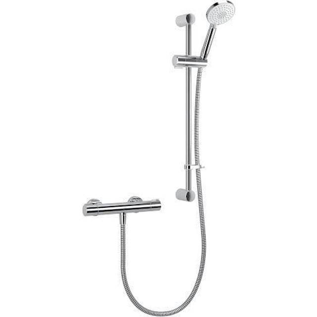 Mira Eco Thermostatic Bar Mixer Shower Chrome Cool Touch + 3 Mode Head + Riser