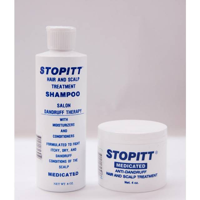 Stopitt Medicated Shampoo 8oz + Anti-dandruff Hair and Scalp Treatment 4 Oz