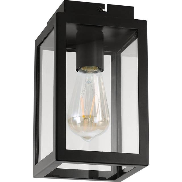 Porch Ceiling Light Black with Clear Glass - One Size