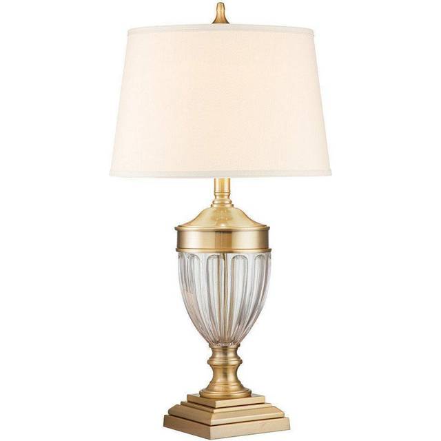 Quoizel Dennison Table Lamp - Brushed Brass with Cream Shade
