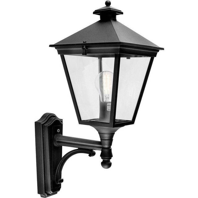 Norlys T1-BLACK Turin 1 Light Outdoor Up Wall Lantern Black