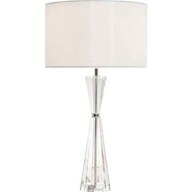 DAR Risha 2 Light Table Lamp Crystal & Polished Nickel With Shade - One Size