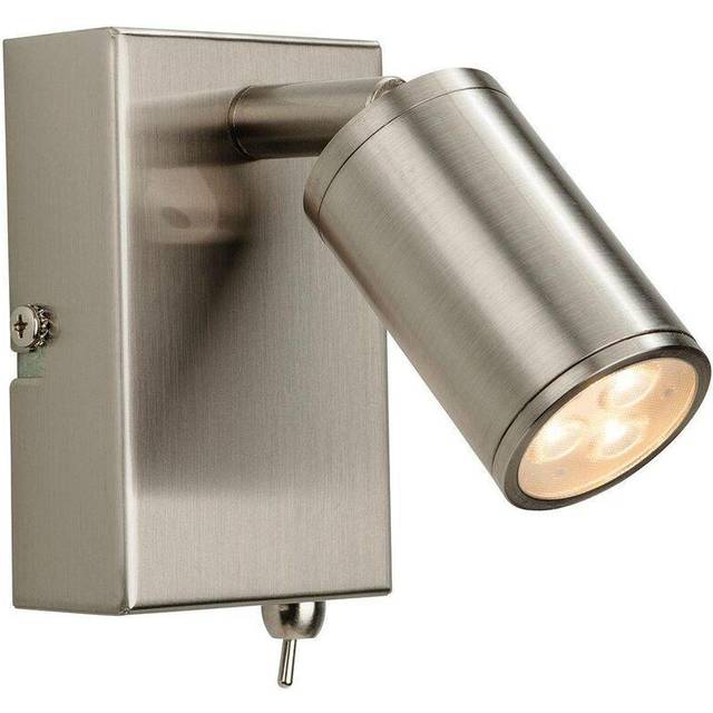 Firstlight Orion Modern Style LED Wall Spotlight 4W with On/Off Switch Warm White Brushed Steel