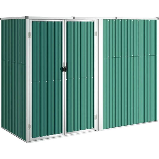 vidaXL Garden Tool Shed Green 225x89x161 cm Galvanised Steel