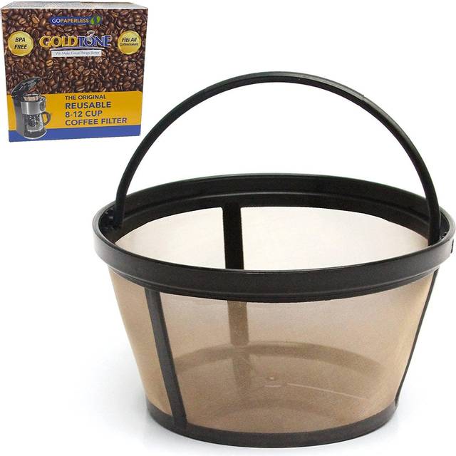 GOLDTONE Reusable 8-12 Cup Basket Coffee Filter fits Mr. Coffee Makers and Brewers  Replaces your Paper Coffee Filters  BPA Free