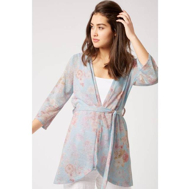 James Lakeland Womens Floral Print Belted cardigan viscose - Size Medium
