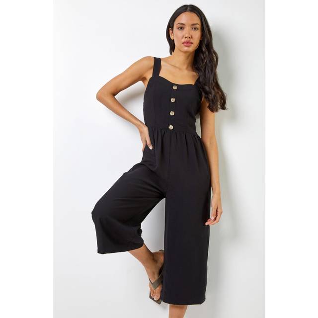 Roman originals women buttoned culotte jumpsuit - ladies
