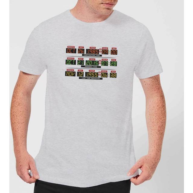 Back To The Future Destination Clock T-Shirt - Grey - XXL