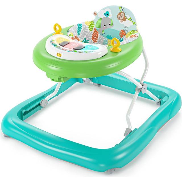 Bright Starts, Tiny Trek Jungle Vines 2-in-1 Baby Activity Walker with Removable Piano Toy with Lights, Songs & Sounds, Volume Control, Adjustable