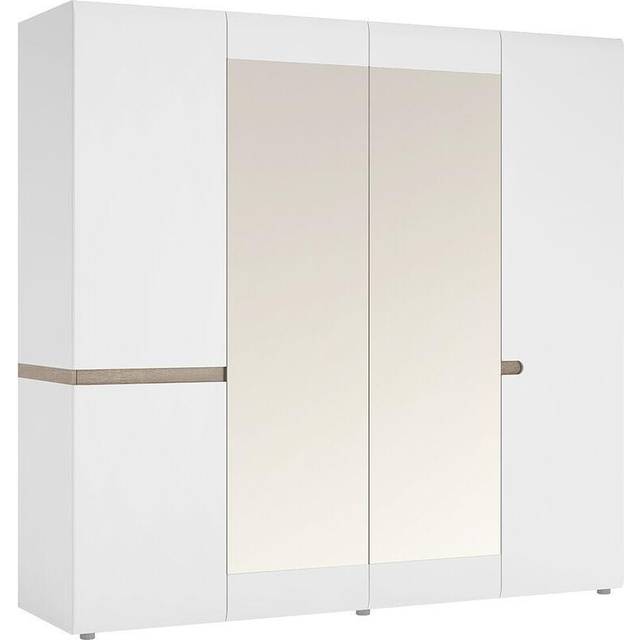 Florence Chelsea 4 Door White and Oak Bedroom Wardrobe - Furniture to Go
