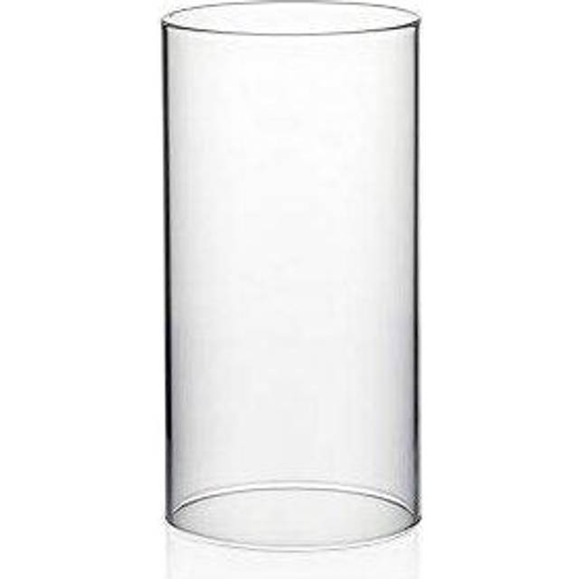 WgVI Hurricane candle Holder Sleeve, Wide 4, Height 8, clear glass cylinder candleholder, chimney Tube, Open Ended candle Shade, 1 Piece