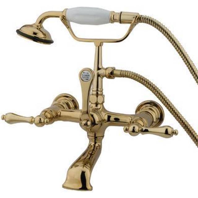 Kingston Brass Cc551T2 Clawfoot Tub Filler With Hand Shower - Polished Brass Handles