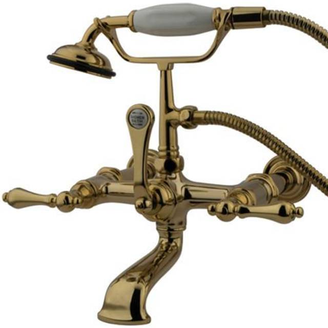 Kingston Brass Cc541T2 Clawfoot Tub Filler With Hand Shower - Polished Brass Finish
