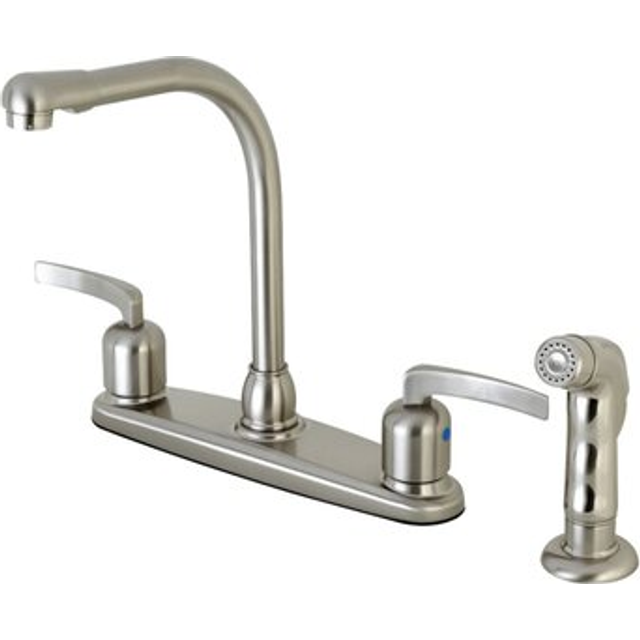 Kingston Brass FB758EFLSP Centurion 8-Inch Centerset Kitchen Faucet with Sprayer  Brushed Nickel