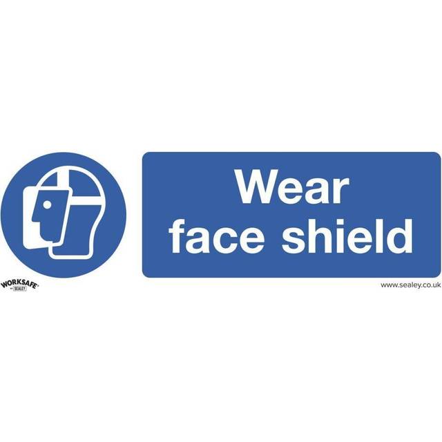 Worksafe SS55V10 Safety Sign Wear Face Shield - Self-Adhesive Viny...