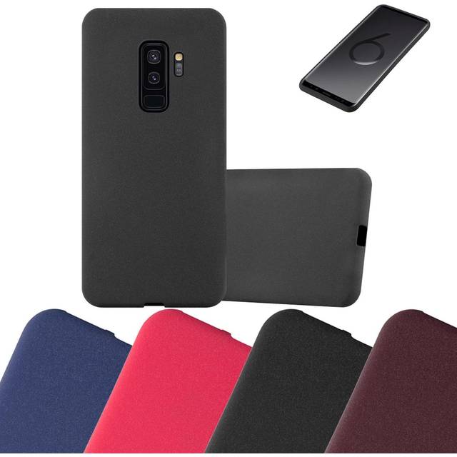 Cadorabo Fodral för Samsung Galaxy S9 Plus i Frost RÖD – mobiltelefonfodral av flexibel TPU silikon – silikonfodral skyddsfodral ultratunn mjuk baksida fodral stötfångare
