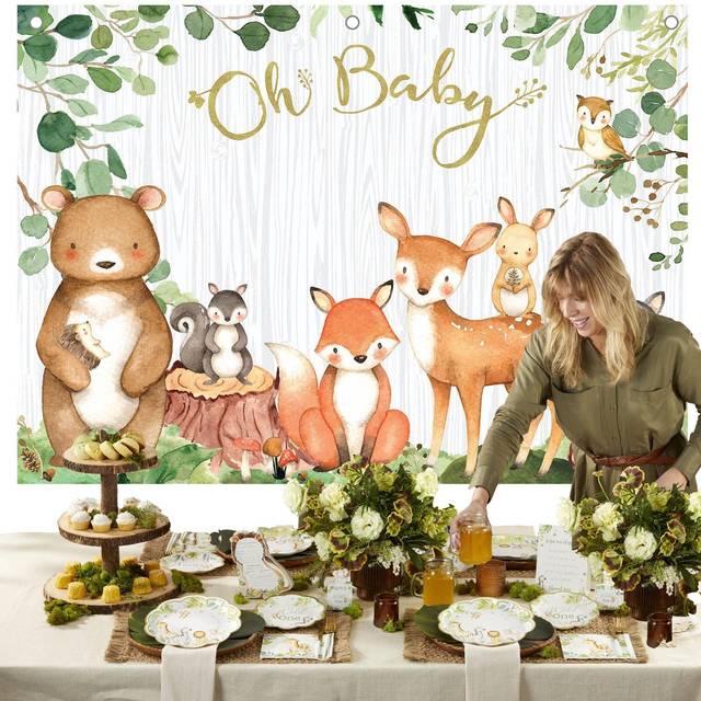 Woodland BabyShower Photo Backdrop