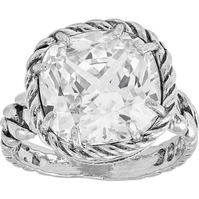Silpada 'Braided Brilliance' Cubic Zirconia Ring in Sterling Silver, Size 7 - White