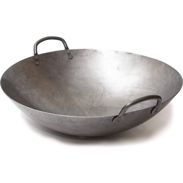Big 16 Inch Heavy canton Style Hand Hammered carbon Steel Wok (Round Bottom) 731W87 by craft Wok